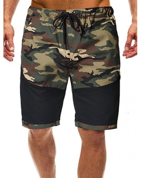 Camouflage Print Splicing Casual Shorts - 2xl
