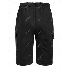 Pocket Decoration Drawstring Casual Shorts - S
