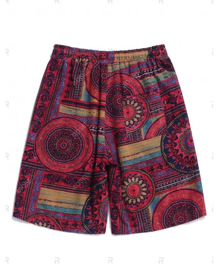 Flower Tribal Print Casual Shorts - Xl