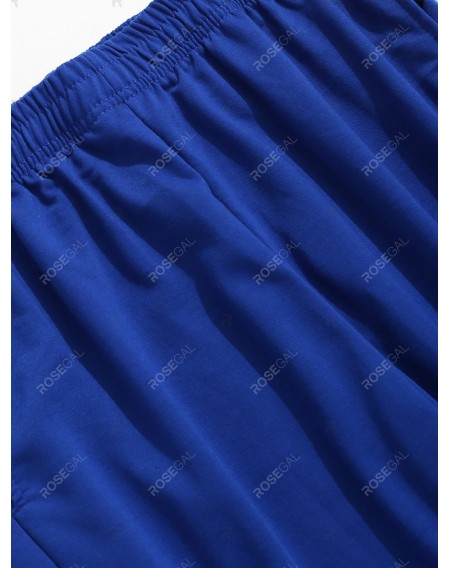 Color Block Panel Drawstring Shorts - Xl