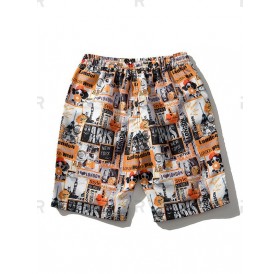 Graphic Patchwork Board Shorts - L