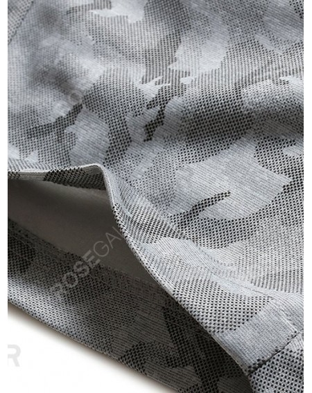Drawstring Camouflage Print Shorts - S