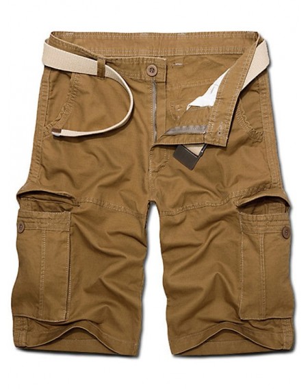 Pockets Button Fly Cargo Shorts - 32