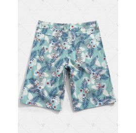 Flower Leaves Print Casual Shorts - 2xl