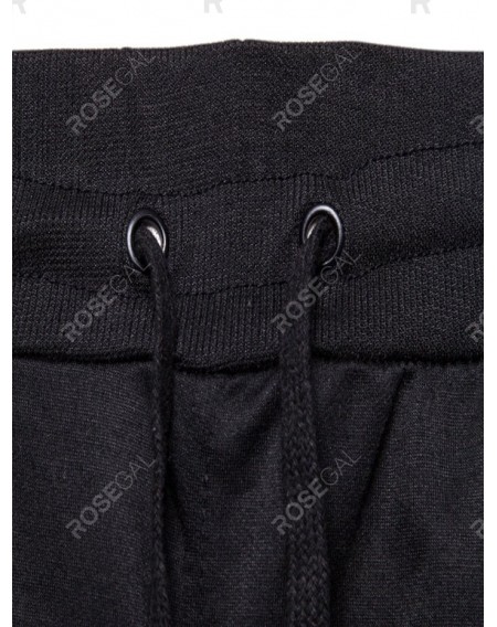 Zipper Pocket Decoration Drawstring Casual Pants - L
