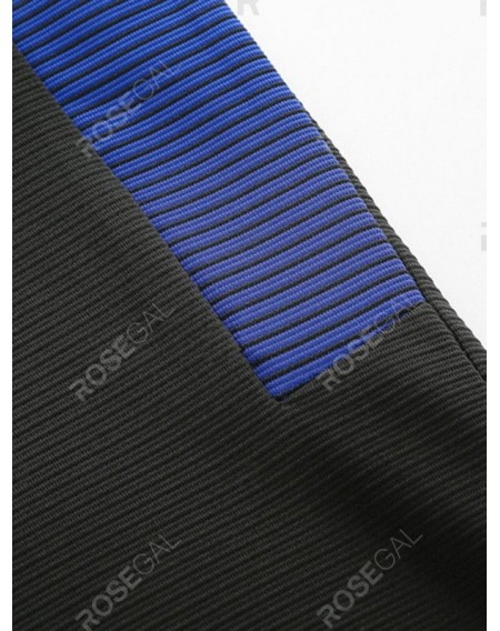 Contrast Color Stripes Splicing Sport Jogger Pants - M