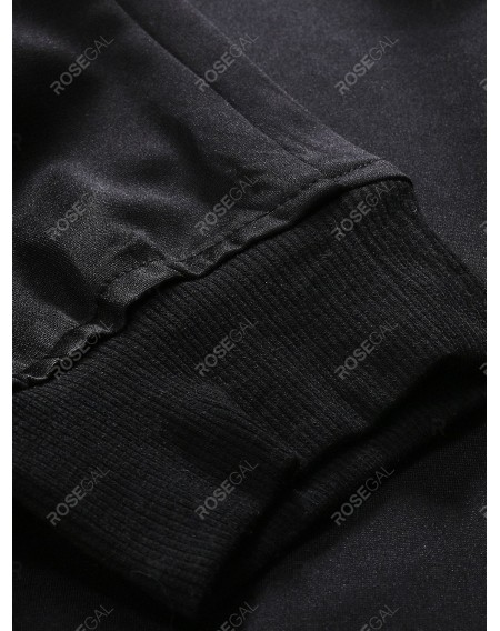 Solid Color Zipper Casual Jogger Pants - L
