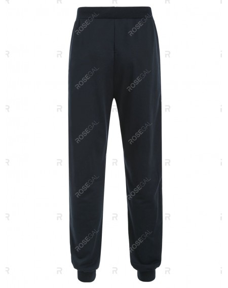 Zipper Design Drawstring Casual Pants - M