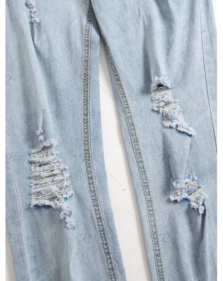 Ripped Destroyed Decoration Casual Jeans - Xl