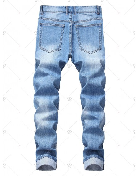 Destroyed Design Casual Flanging Jeans - 38