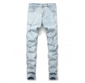 Ripped Design Cuffed Leisure Jeans - 2xl