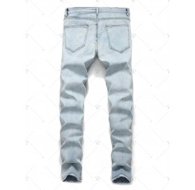Ripped Design Cuffed Leisure Jeans - 2xl