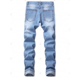 Casual Ripped Design Flanging Jeans - 34