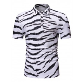 Tiger Printed Short Sleeves T-shirt - L