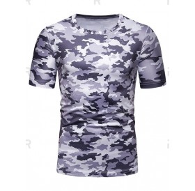 Camouflage Print Leisure Short Sleeves T-shirt - Xl