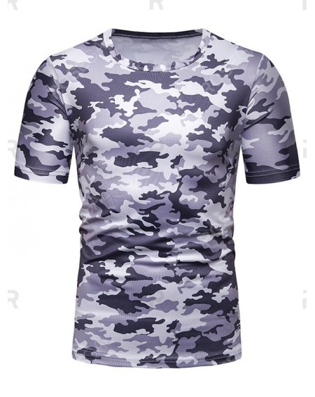 Camouflage Print Leisure Short Sleeves T-shirt - Xl