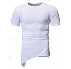 Solid Color Casual Round Neck T-shirt - S