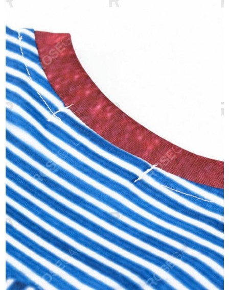 Striped Tools Strap Faux Shirt Print T-shirt - 2xl