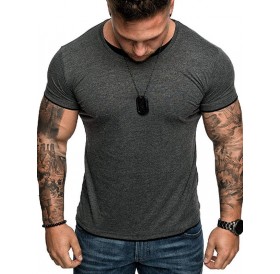 Short Sleeve Contrast Hem T-shirt - Xl