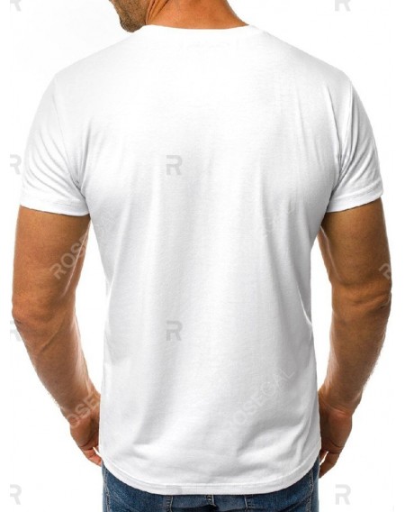 Solid Color Round Neck Leisure T-shirt - Xl