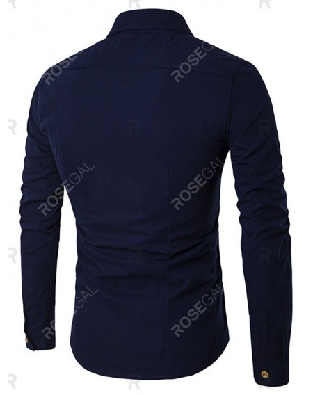 Long Sleeve Double-breasted Shirt - 2xl