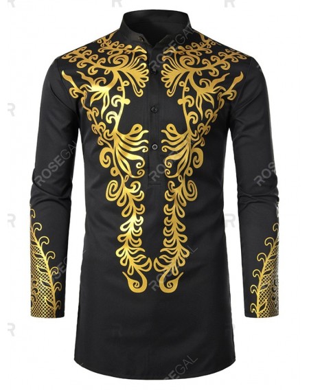 African Print Button Up Full Sleeves Shirt - M