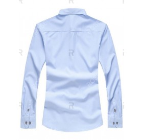 Textured Solid Button Up Casual Shirt - M