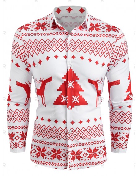 Christmas Geometry Pattern Long Sleeve Shirt - 2xl