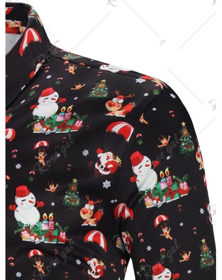 Casual Snowmen Elk Print Christmas Shirt - 3xl
