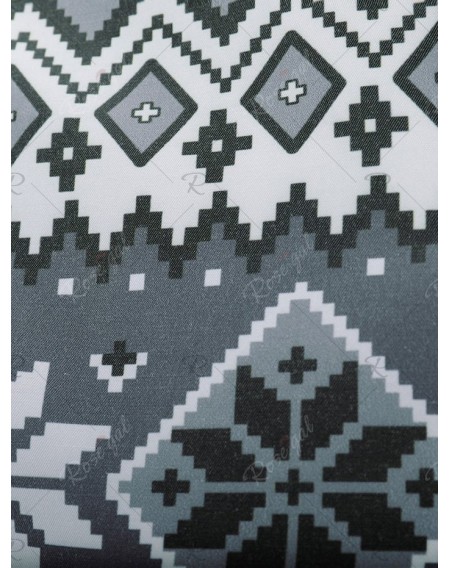 Deer and Snowflake Print Christmas Shirt - 2xl