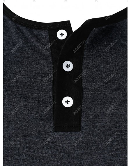 Half Button Baseball T Shirt - 3xl