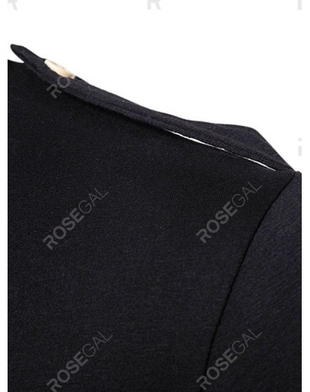 Pocket Decoration Solid Color Casual T-shirt - 2xl