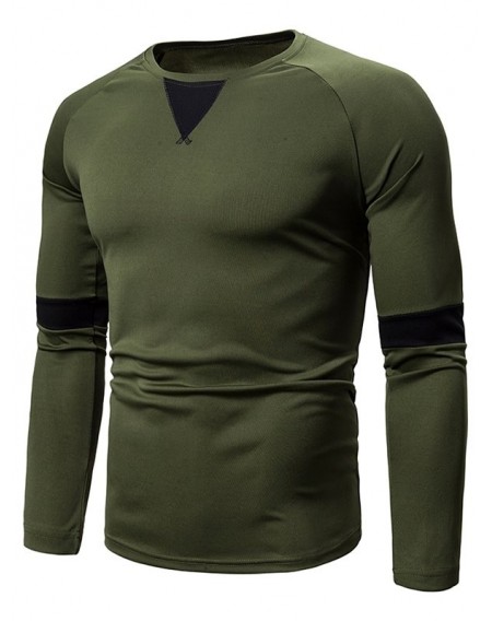 Color Blocking Spliced Raglan Sleeve Casual T-shirt - 2xl