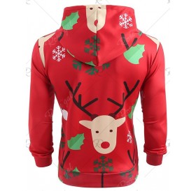Men Christmas Faux Suit Print Pullover Hoodie - L