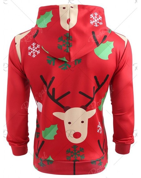 Men Christmas Faux Suit Print Pullover Hoodie - L