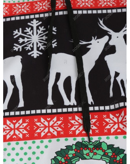 Christmas Pattern Printed Pullover Hoodie - 2xl