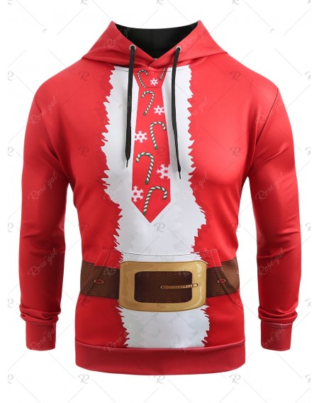 Christmas Belt Candy Pattern Casual Hoodie - L