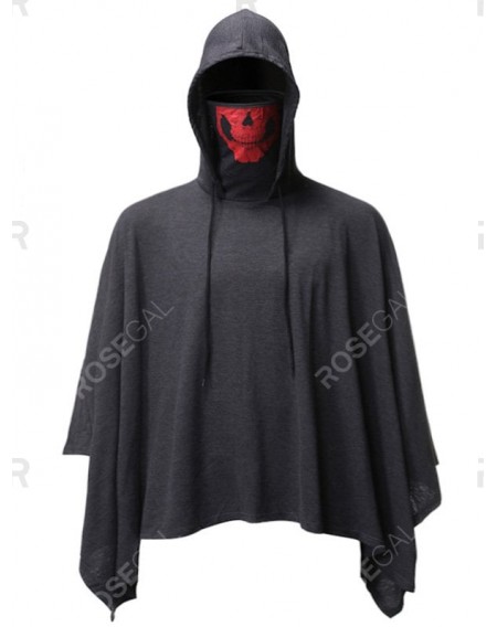 Halloween Skull Mask Pullover Hooded Cloak - 2xl
