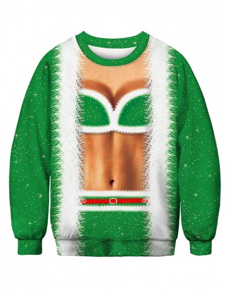 3D Body Printed Crew Neck Christmas Sweatshirt - M