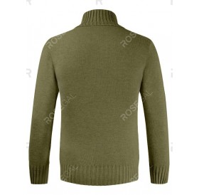 Solid Color Turtleneck Long-sleeved Sweater - L