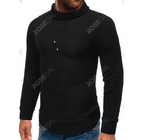 Drawstring Turtleneck Pullover Sweater - M