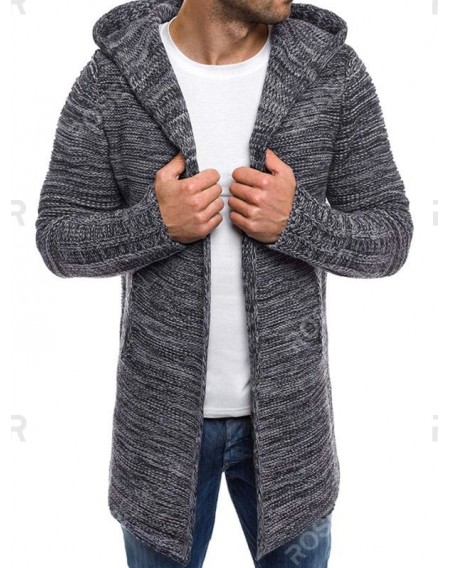 Open Front Long Hooded Cardigan - 2xl