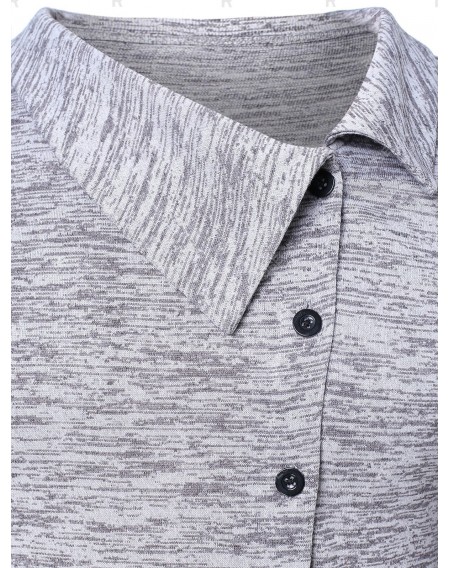 Asymmetric Space Dye Button Up Cardigan - 2xl