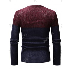 Two Tone Heather Knit Pullover Sweater - M