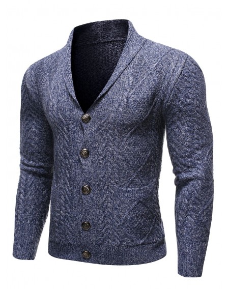 Single-breasted Knitted Long Sleeves Cardigan - 2xl