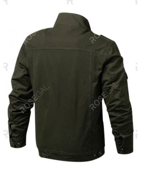 Embroidery Label Zipper Outdoor Jacket - S