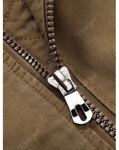 Men Fashionable Pilot Vertical Collar Cotton Thin Jacket - L