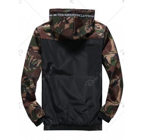 Stylish Camouflage Printed Long Sleeve Jacket - L