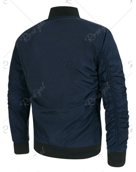 Sleeved Pocket Solid Color Jacket - Xs