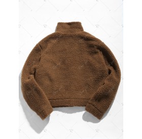 ZAFUL Snap Button Flap Pocket Fluffy Jacket - Xl